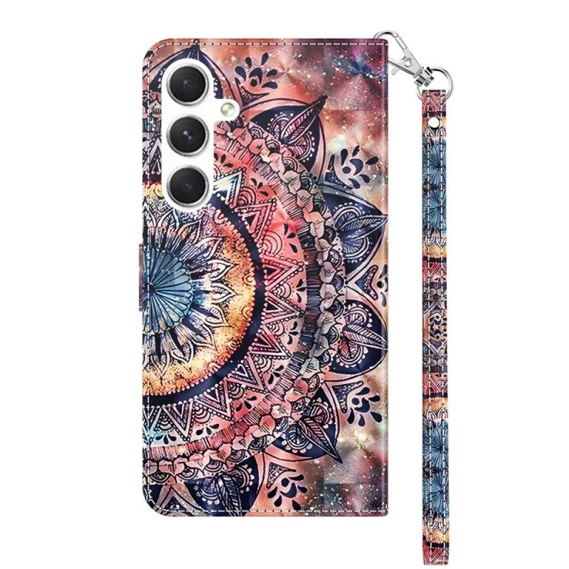 Kotelot Samsung Galaxy S24 5g Värikäs Mandala Hihnalla