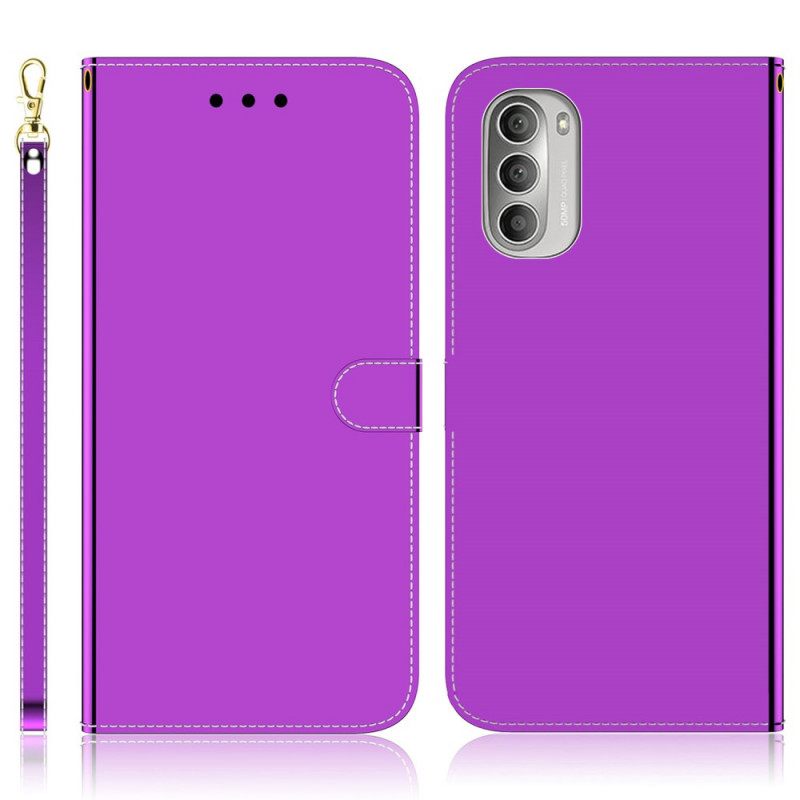 Flip Case Moto G51 5G Keinonahkainen Peilin Kansi