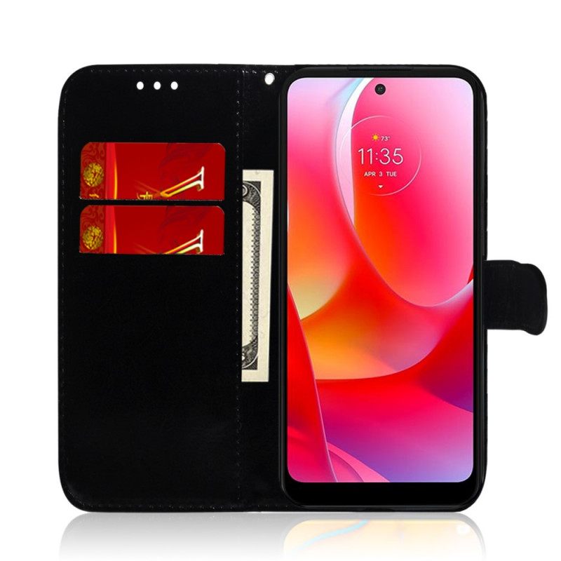 Flip Case Moto G51 5G Keinonahkainen Peilin Kansi