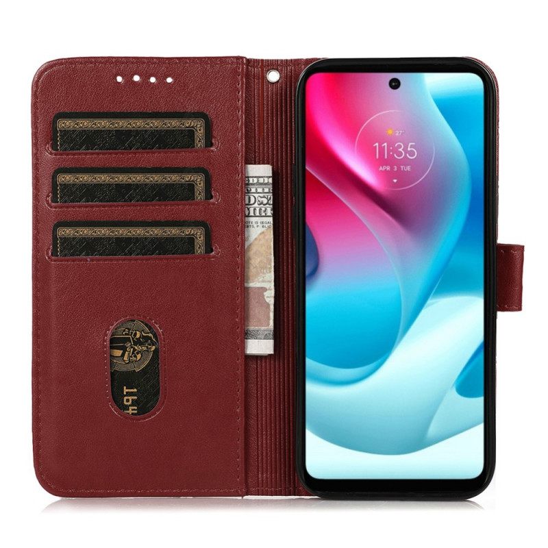 Flip Case Moto G51 5G Keinonahkainen Ruudullinen Kuvio