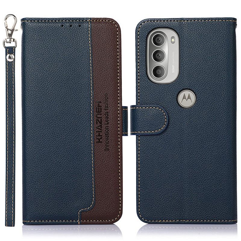 Flip Case Moto G51 5G Lychee Style Rfid Khazneh