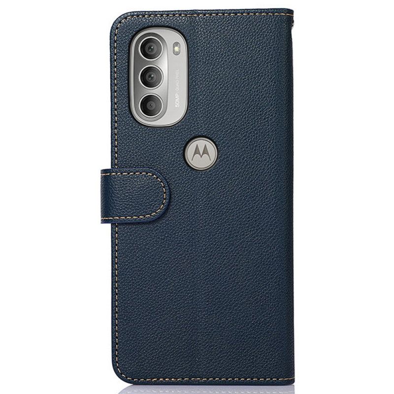 Flip Case Moto G51 5G Lychee Style Rfid Khazneh