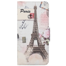 Flip Case Moto G51 5G Retro Eiffel-torni