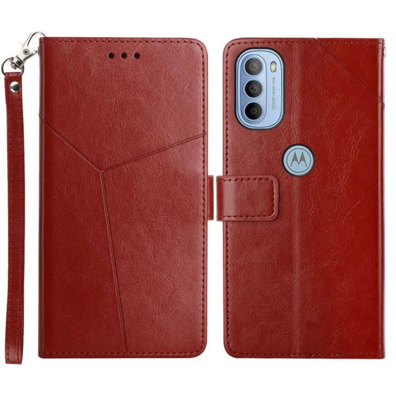 Flip Case Moto G51 5G Style Leather Geo Y Design