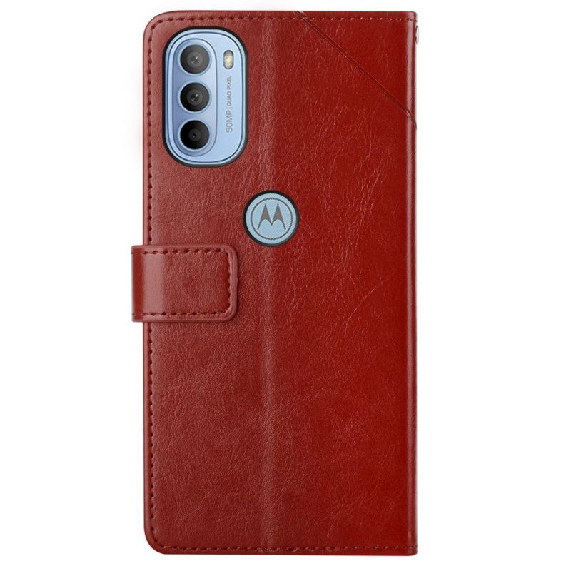 Flip Case Moto G51 5G Style Leather Geo Y Design