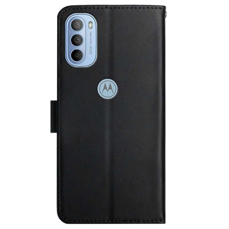 Kotelot Moto G51 5G Aito Nappan Nahka