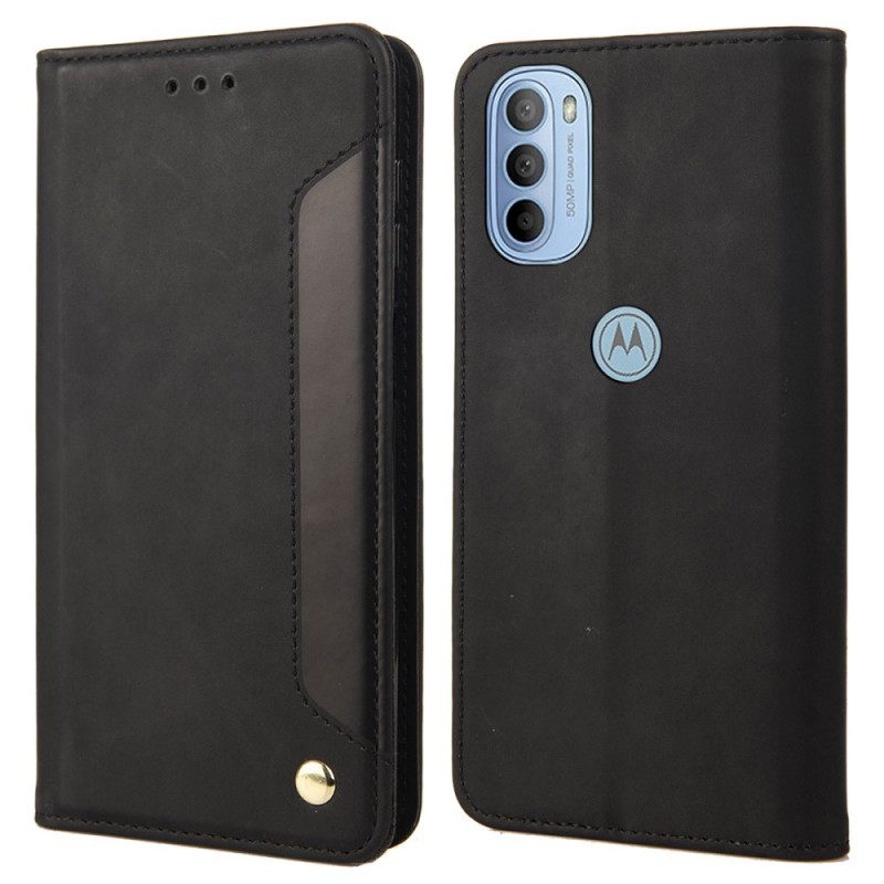 Puhelinkuoret Moto G51 5G Kotelot Flip Bicolor Business Leather Effect