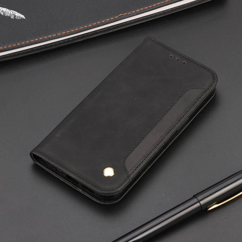 Puhelinkuoret Moto G51 5G Kotelot Flip Bicolor Business Leather Effect