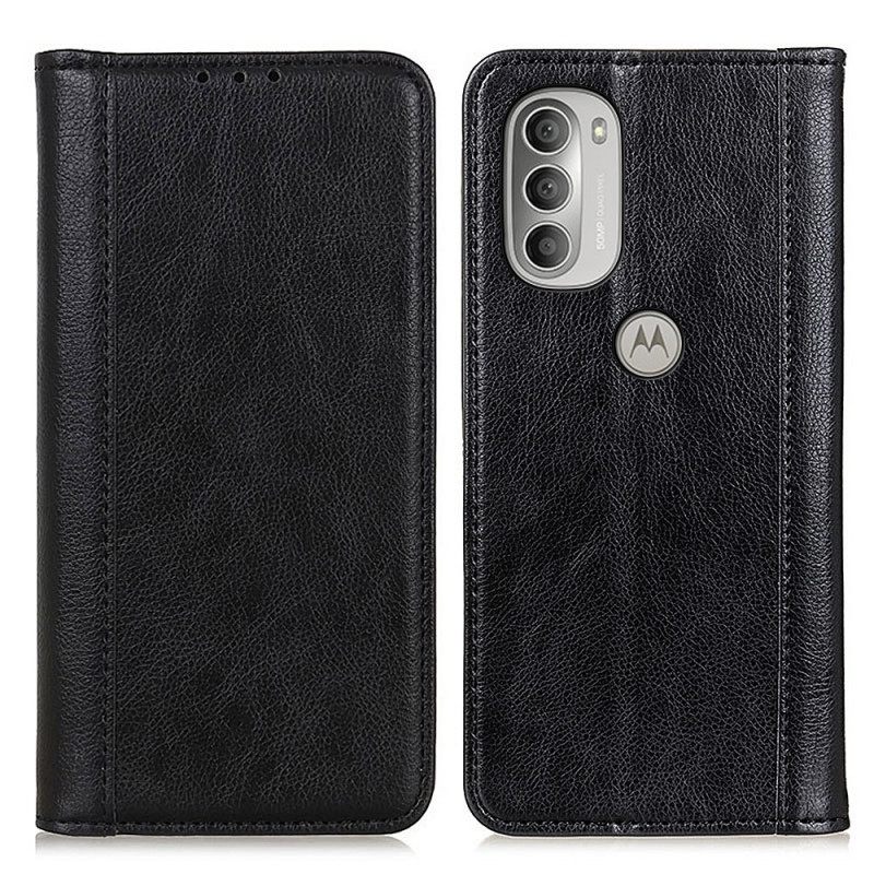 Puhelinkuoret Moto G51 5G Kotelot Flip Elegance Split Litchi Leather