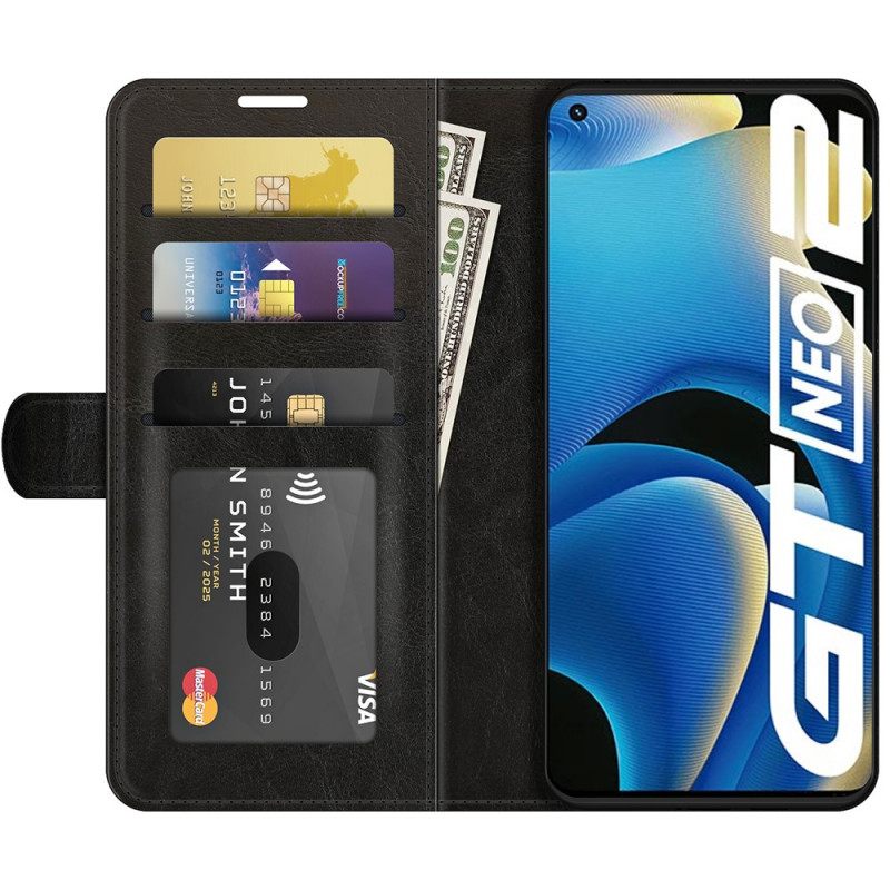 Flip Case Realme GT Neo 3T / Neo 2 Nahkatehostesuunnittelu