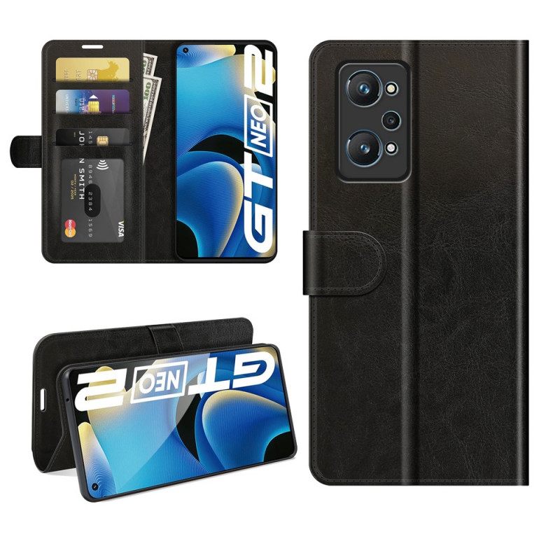 Flip Case Realme GT Neo 3T / Neo 2 Nahkatehostesuunnittelu