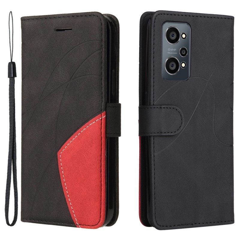 Flip Case Realme GT Neo 3T / Neo 2 Signature Kaksisävyinen Keinonahka