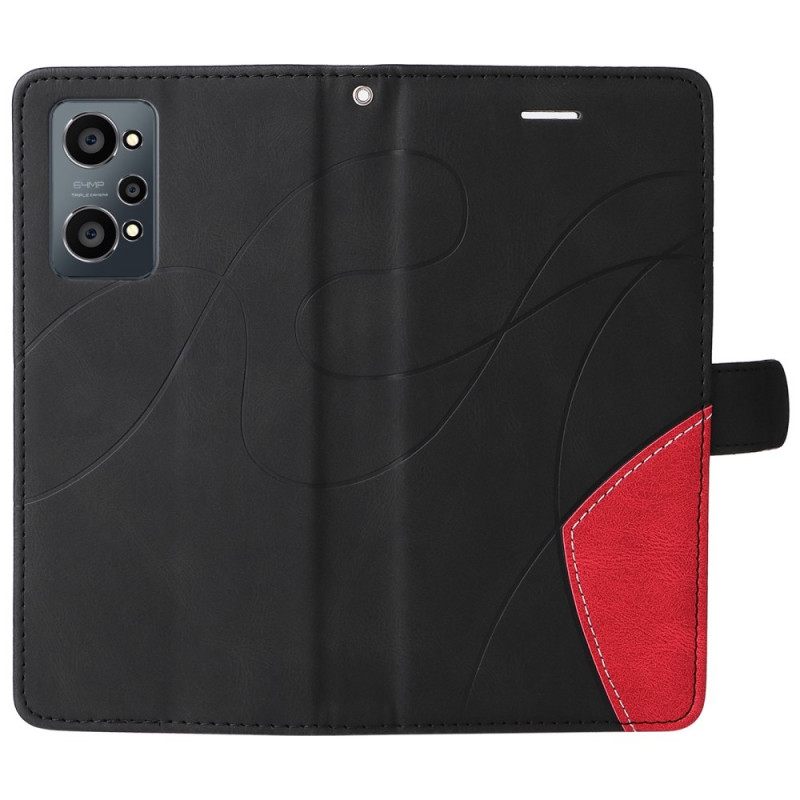 Flip Case Realme GT Neo 3T / Neo 2 Signature Kaksisävyinen Keinonahka