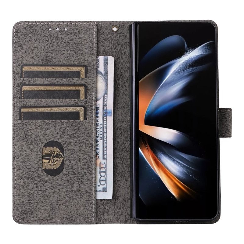 Nahkakotelo Samsung Galaxy Z Fold 6 Rfid-esto Ja Kaulanauha