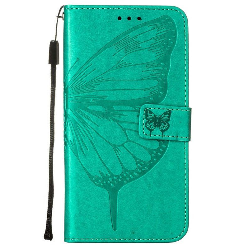 Kotelot Samsung Galaxy S23 5G Butterfly Design Kaulanauhalla