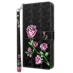 Kotelot Samsung Galaxy S23 5G Suojaketju Kuori Strappy Graphic Rose