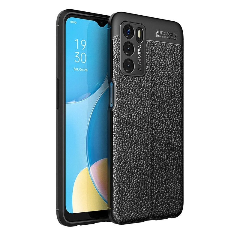 Case Oppo A16 / A16s Nahkaefekti Litsi Kaksinkertainen Linja