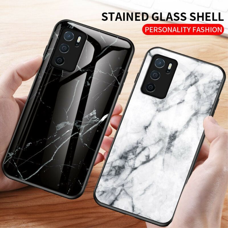 Case Oppo A16 / A16s Tempered Glass Marble Colors