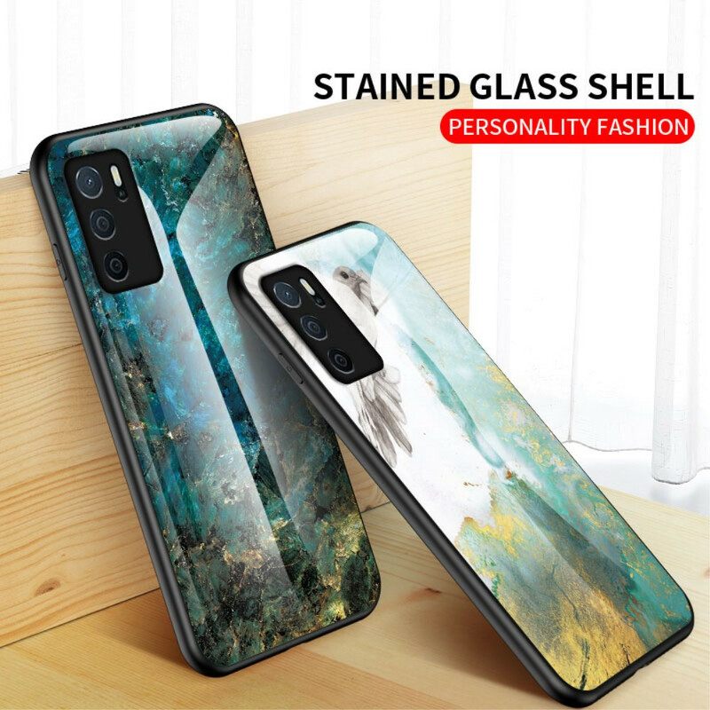 Case Oppo A16 / A16s Tempered Glass Marble Colors