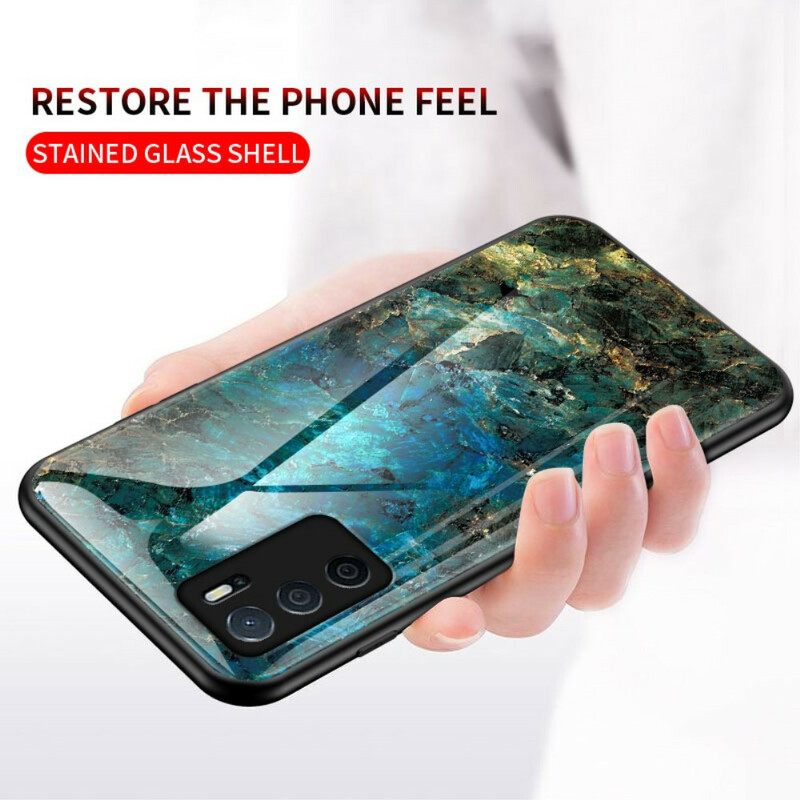 Case Oppo A16 / A16s Tempered Glass Marble Colors