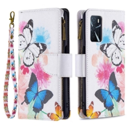 Kotelot Oppo A16 / A16s Butterflies Vetoketjullinen Tasku