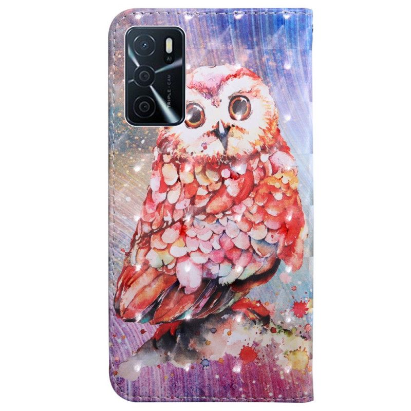 Kotelot Oppo A16 / A16s Owl The Painter