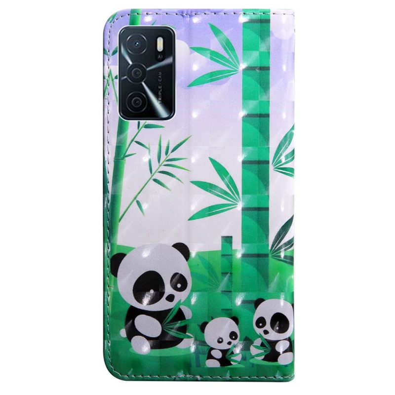 Kotelot Oppo A16 / A16s Panda Perhe