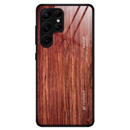 Kuori Samsung Galaxy S23 Ultra 5G Wood Design Karkaistu Lasi