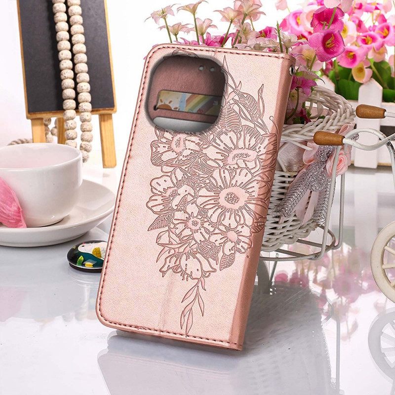 Kotelot iPhone 14 Pro Max Suojaketju Kuori Baroque Strappy Butterfly