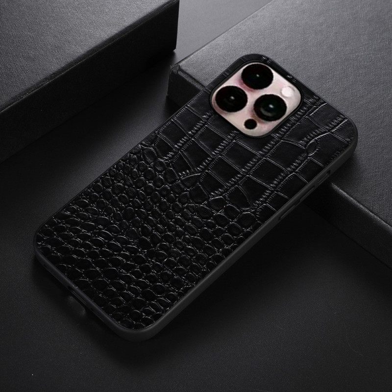 Kuori iPhone 14 Pro Max Crocodile Texture Aitoa Nahkaa