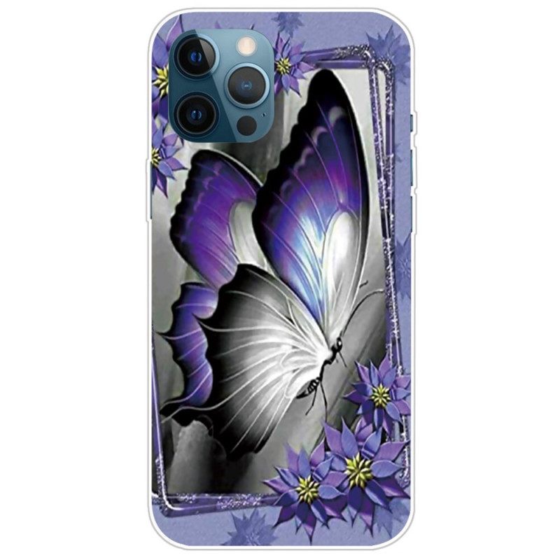 Kuori iPhone 14 Pro Max Purple Butterfly