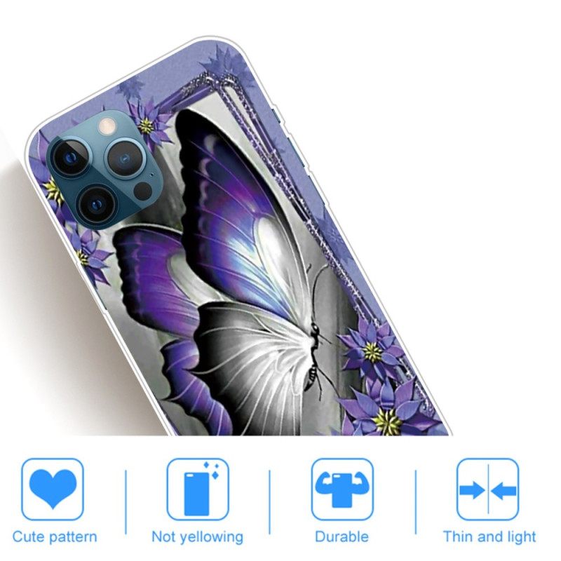 Kuori iPhone 14 Pro Max Purple Butterfly