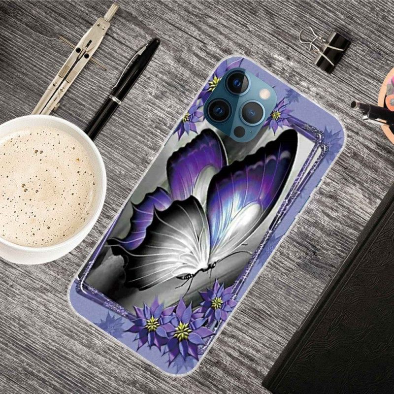 Kuori iPhone 14 Pro Max Purple Butterfly