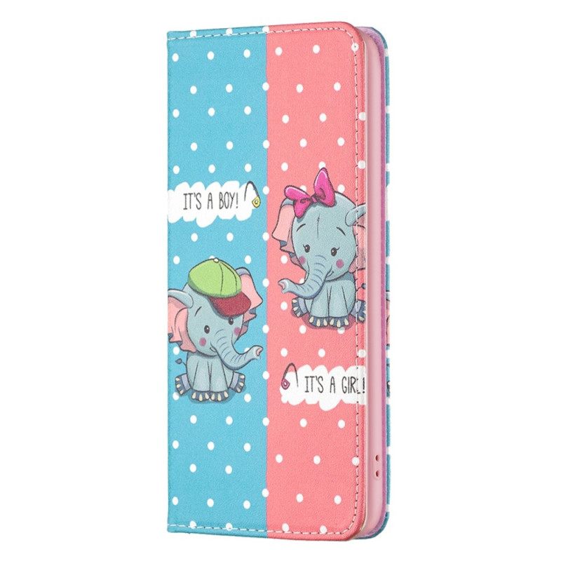 Puhelinkuoret iPhone 14 Pro Max Kotelot Flip Baby Elephants