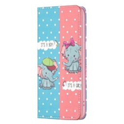 Puhelinkuoret iPhone 14 Pro Max Kotelot Flip Baby Elephants