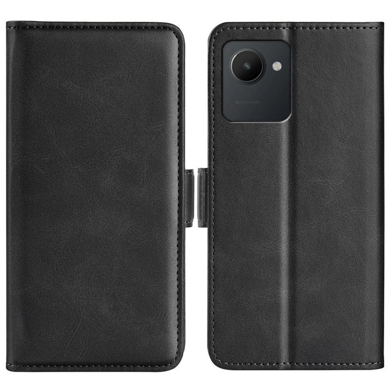 Kotelot Realme C30 Faux Leather Teksturoitu Kaksoislukko