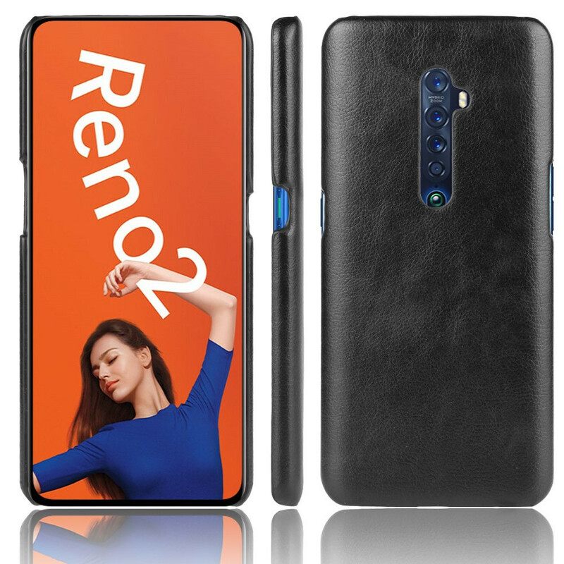 Kuori Oppo Reno 2 Litchin Nahkaefekti