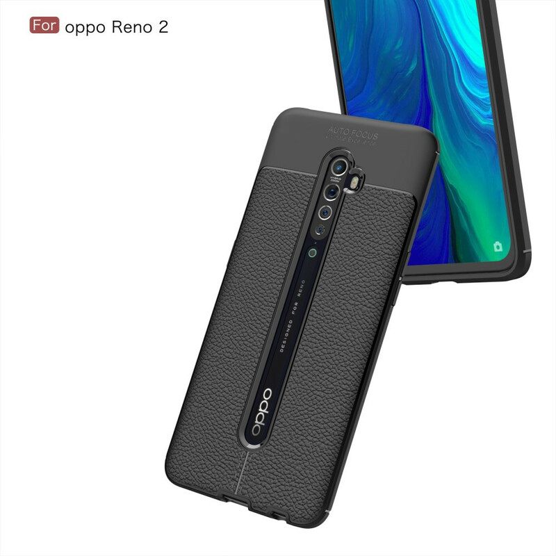 Kuori Oppo Reno 2 Nahkaefekti Litsi Kaksinkertainen Linja