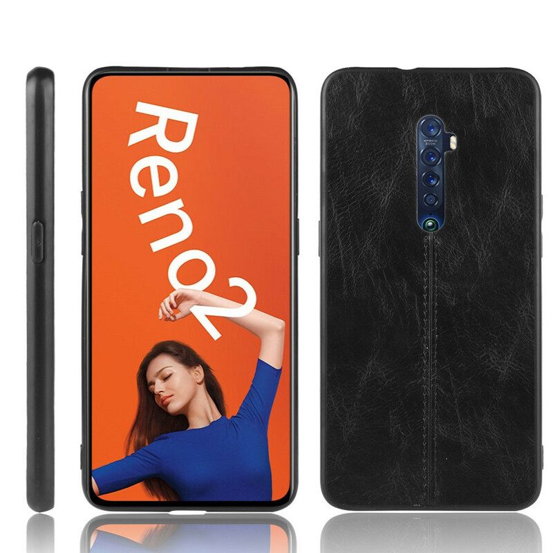 Kuori Oppo Reno 2 Tyylinen Nahkaompelu