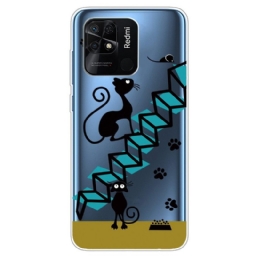 Case Xiaomi Redmi 10C Cats On The Stairs