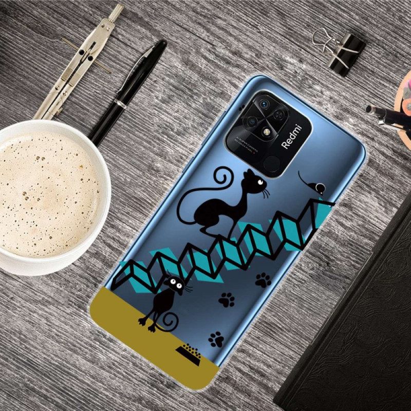 Case Xiaomi Redmi 10C Cats On The Stairs