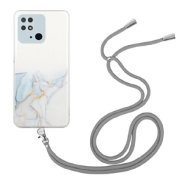 Case Xiaomi Redmi 10C Kiristysnyörillä Marble Cordille