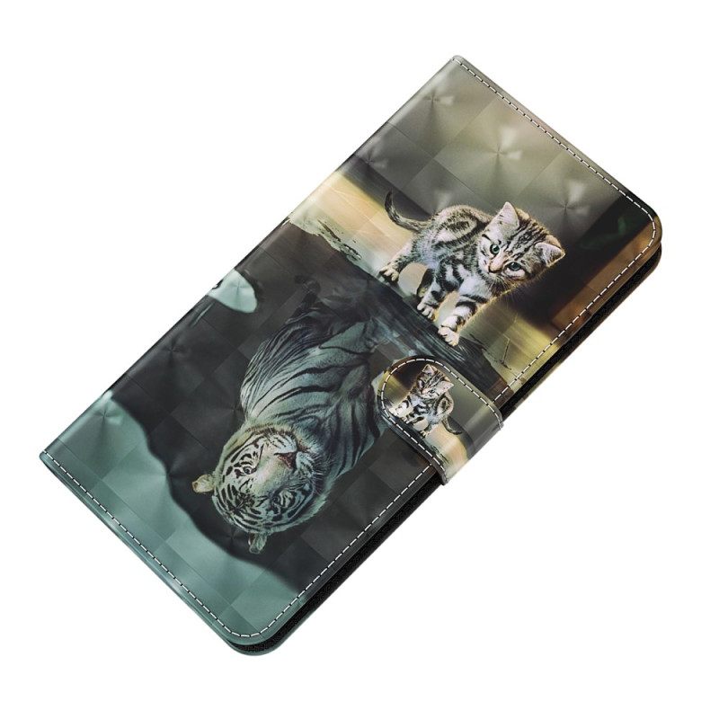 Flip Case Xiaomi Redmi 10C Suojaketju Kuori Kitten Dream Hihnassa