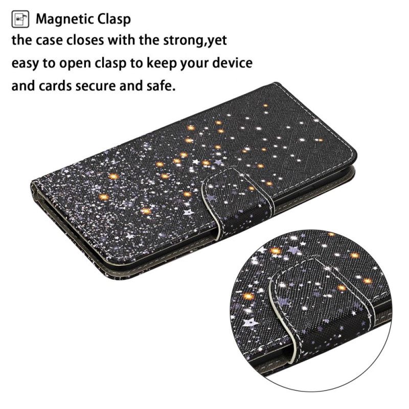 Flip Case Xiaomi Redmi 10C Suojaketju Kuori Sequin Effect Strappy