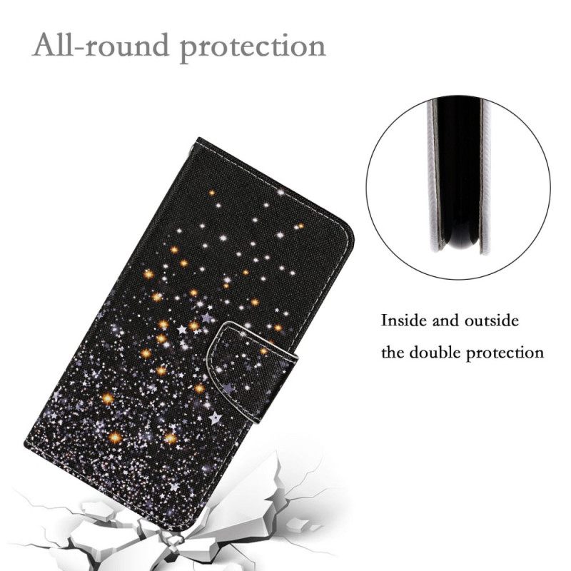 Flip Case Xiaomi Redmi 10C Suojaketju Kuori Sequin Effect Strappy