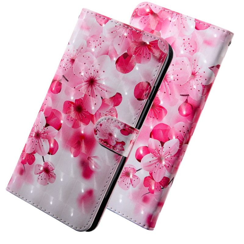 Flip Case Xiaomi Redmi 10C Suojaketju Kuori Strap Flowers