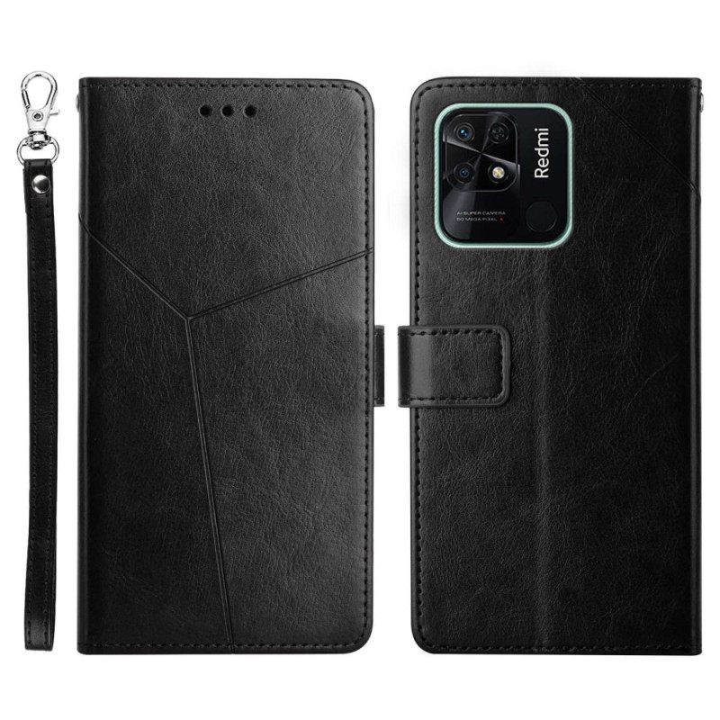 Flip Case Xiaomi Redmi 10C Suojaketju Kuori Y Strappy Design