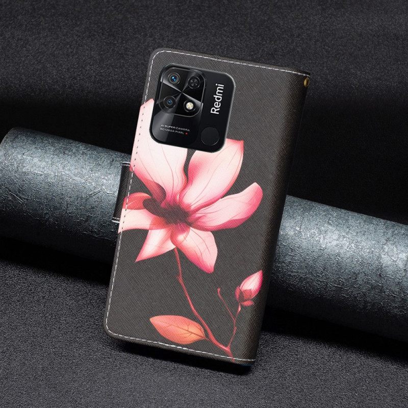 Kotelot Xiaomi Redmi 10C Flower Vetoketjullinen Tasku