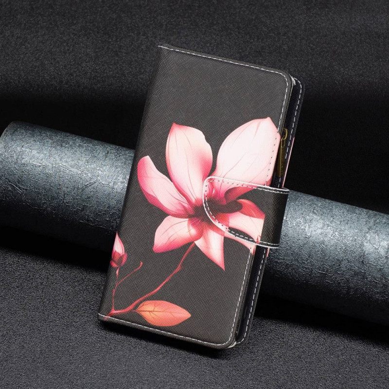 Kotelot Xiaomi Redmi 10C Flower Vetoketjullinen Tasku