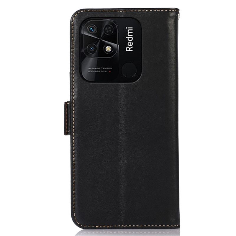 Kotelot Xiaomi Redmi 10C Genuine Leather Rfid-toiminto